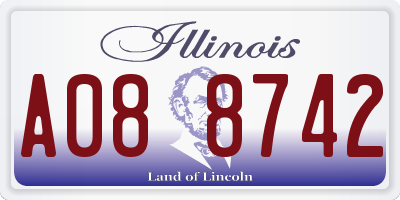 IL license plate A088742
