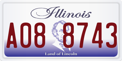 IL license plate A088743