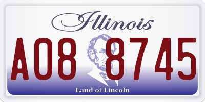 IL license plate A088745