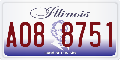 IL license plate A088751