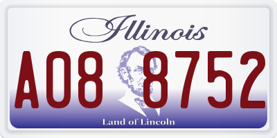 IL license plate A088752