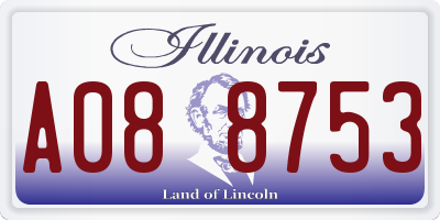 IL license plate A088753