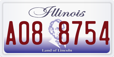 IL license plate A088754
