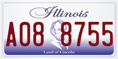 IL license plate A088755