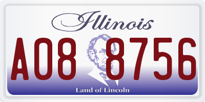 IL license plate A088756