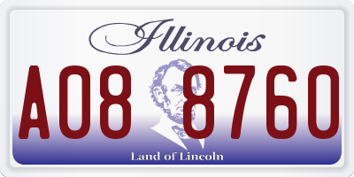 IL license plate A088760