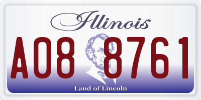 IL license plate A088761