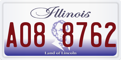 IL license plate A088762