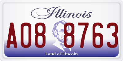 IL license plate A088763