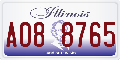 IL license plate A088765