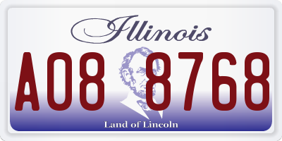 IL license plate A088768