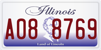 IL license plate A088769