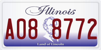 IL license plate A088772