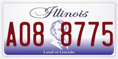IL license plate A088775