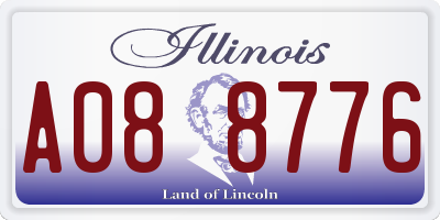 IL license plate A088776