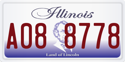 IL license plate A088778