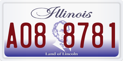 IL license plate A088781