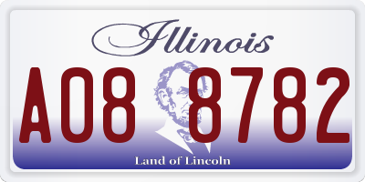 IL license plate A088782