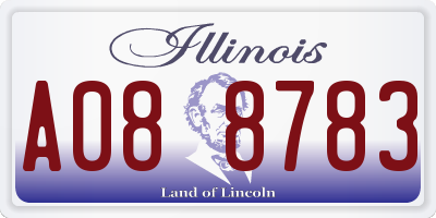 IL license plate A088783
