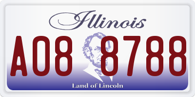 IL license plate A088788