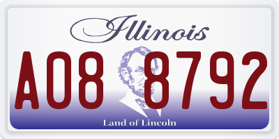 IL license plate A088792