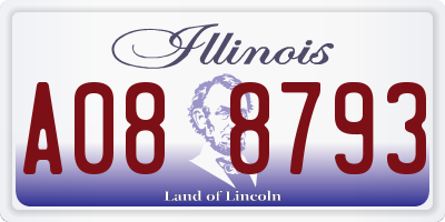 IL license plate A088793