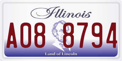IL license plate A088794