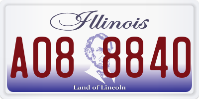IL license plate A088840
