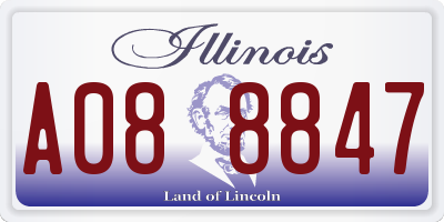 IL license plate A088847