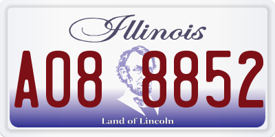 IL license plate A088852