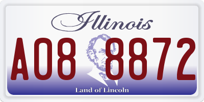 IL license plate A088872