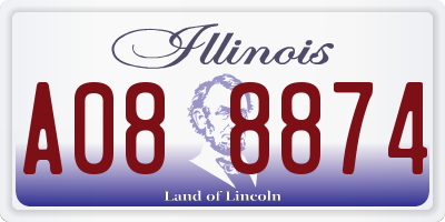 IL license plate A088874
