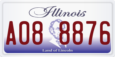 IL license plate A088876