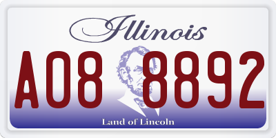 IL license plate A088892