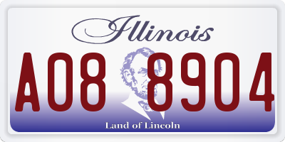 IL license plate A088904
