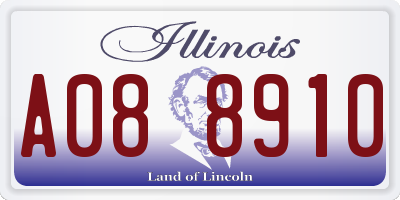 IL license plate A088910