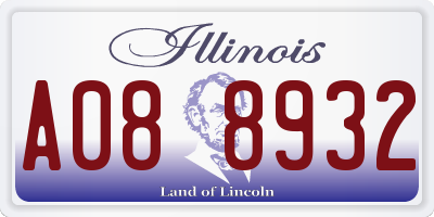 IL license plate A088932