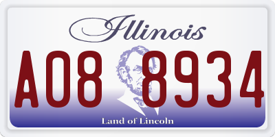 IL license plate A088934
