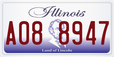 IL license plate A088947