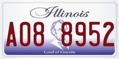 IL license plate A088952
