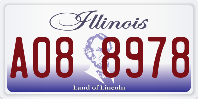 IL license plate A088978