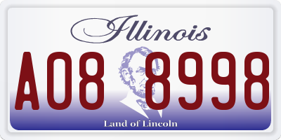 IL license plate A088998