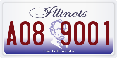 IL license plate A089001