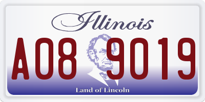IL license plate A089019
