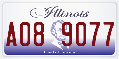 IL license plate A089077