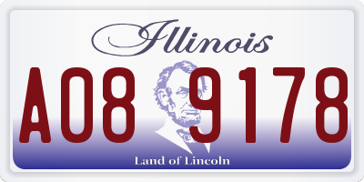 IL license plate A089178