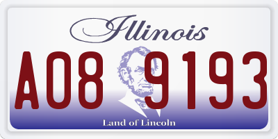 IL license plate A089193