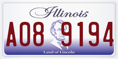 IL license plate A089194