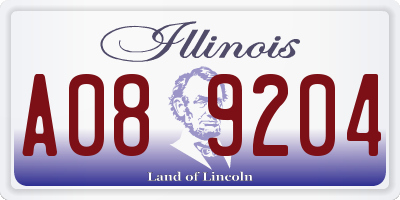 IL license plate A089204