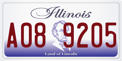 IL license plate A089205